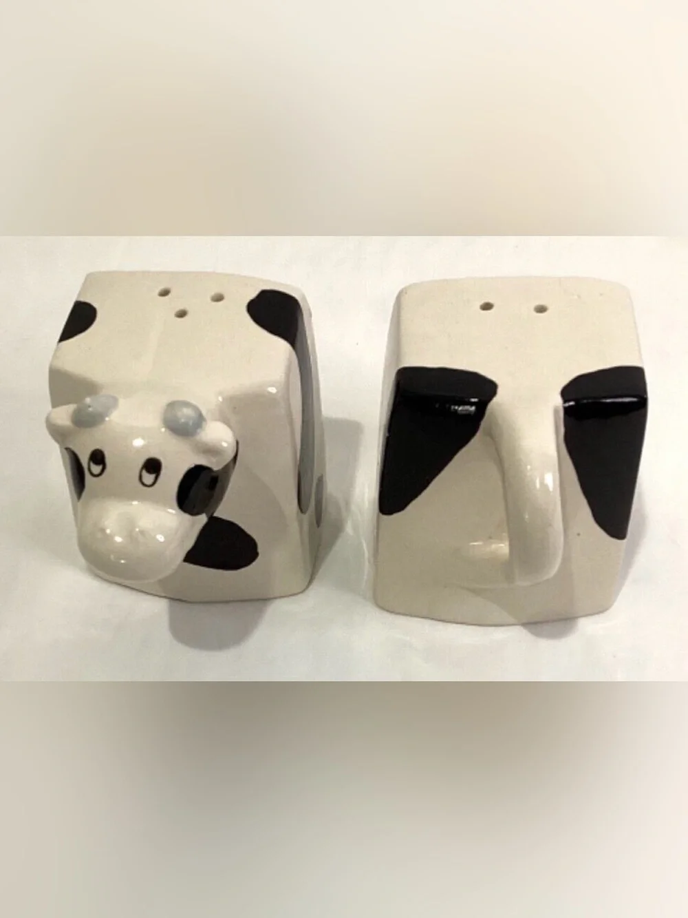 Black & White Ceramic Cow Salt and Pepper Set